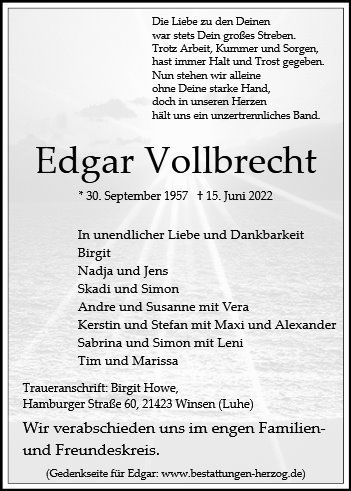 Erinnerungsbild für Edgar Vollbrecht